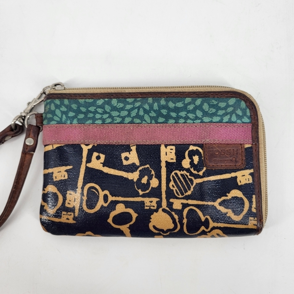 Fossil Key Per Wristlet Wallet Zipper Leather Pri… - image 6
